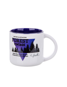 Tasse bicolore de 14 oz (bleu foncé) 2