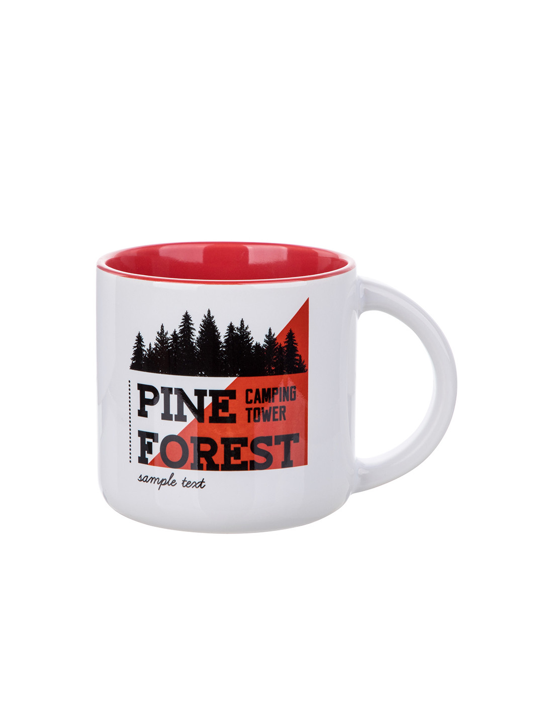Tasse bicolore de 14 oz (rouge)