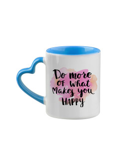  Tasse de couleur intérieure/poignée de 11 oz avec poignée en forme de cœur - Bleu clair 2