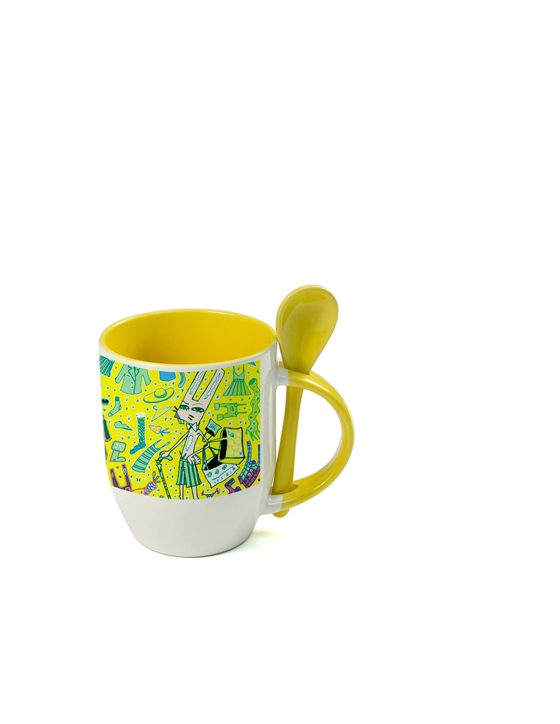 Tasse cuillère à sublimation couleur 11oz-jaune   
