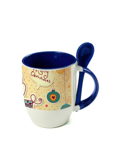 Tasse cuillère à sublimation couleur 11oz-bleu 2