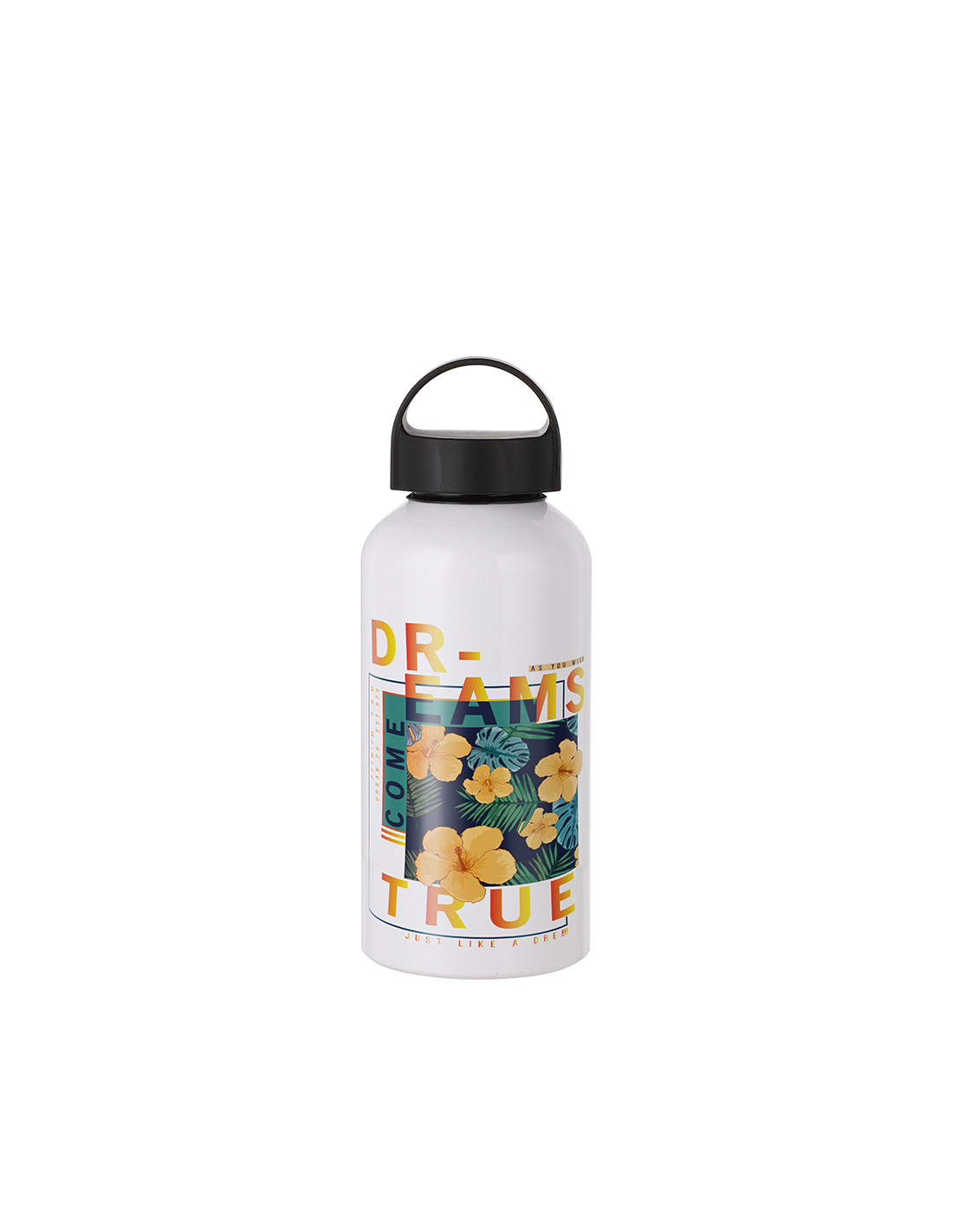Bouteille d'eau en aluminium de 500 ml avec poignée (blanc)