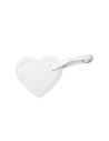Étiquette de bagage en cuir PU double face (blanc, forme de coeur)