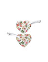 Étiquette de bagage en cuir PU double face (blanc, forme de coeur)