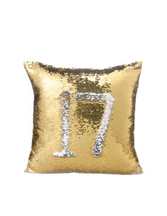 Housse de coussin à paillettes (or et argent)                       2