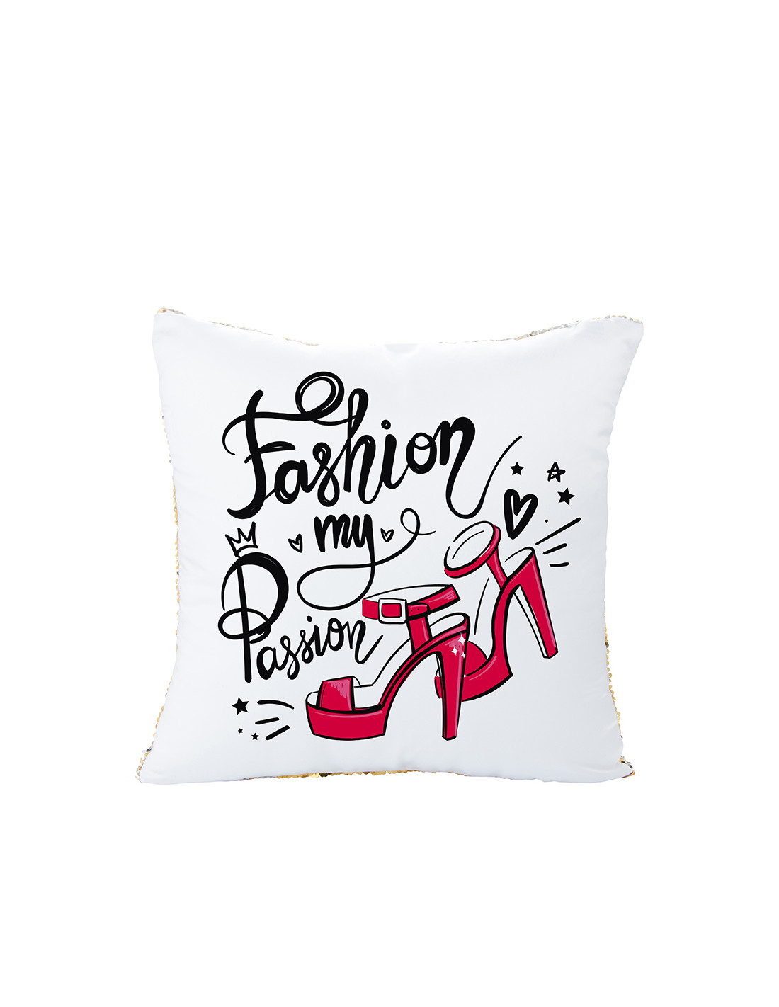 Housse de coussin à paillettes (or et argent)                      