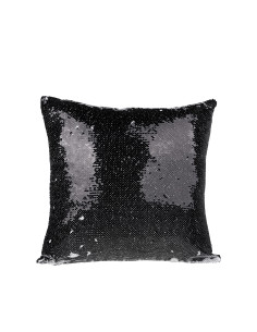 Housse de coussin à paillettes (noir/blanc)