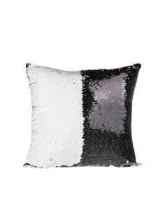 Housse de coussin à paillettes (noir/blanc) 2
