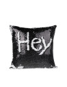 Housse de coussin à paillettes (noir/blanc)