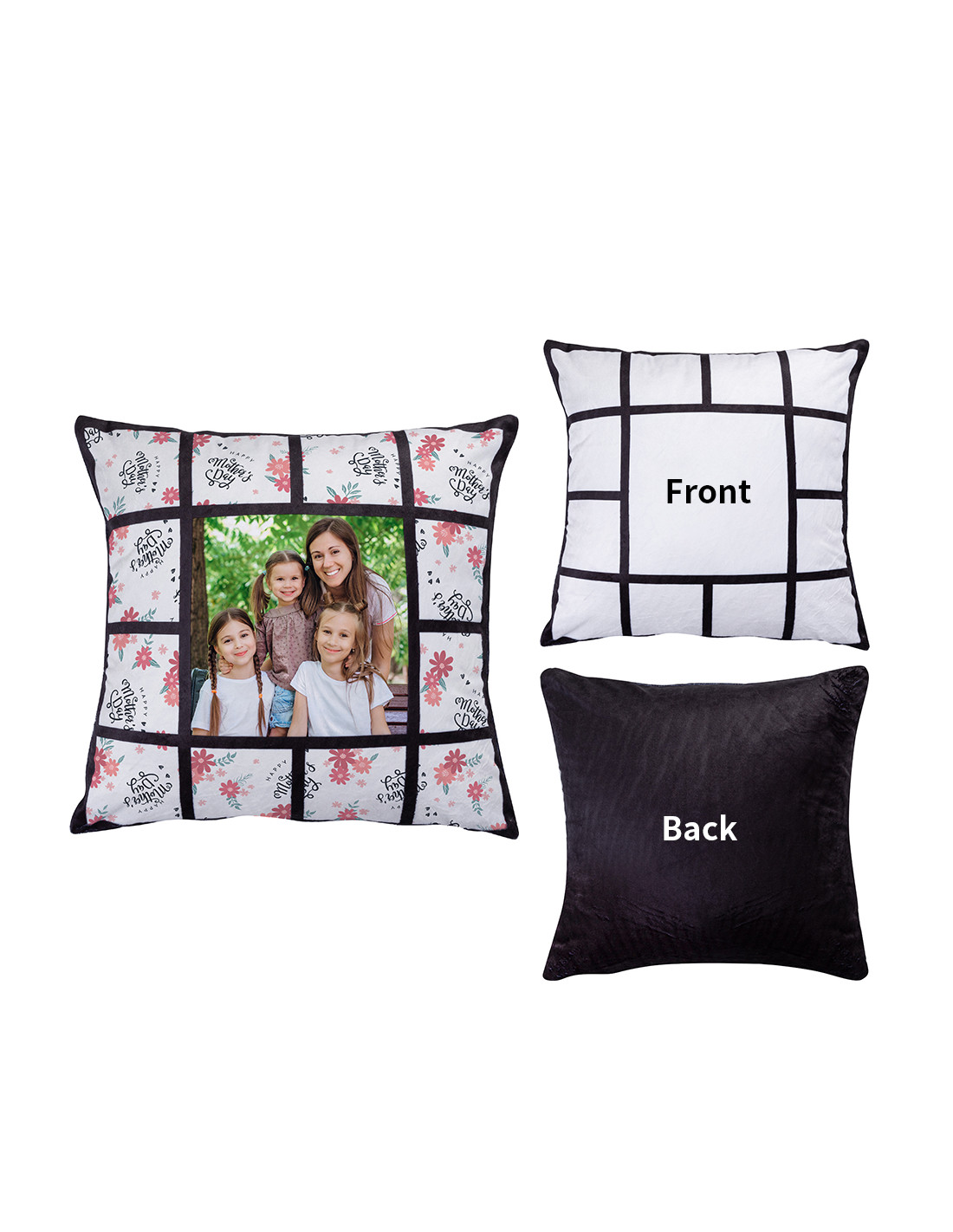 Housse de coussin en peluche à 13 panneaux par sublimation (40*40cm/15.75"x15.75")