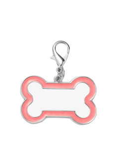 Médaille pour chien par sublimation (bord rose, 3 x 4,5 cm)