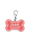 Médaille pour chien par sublimation (bord rose, 3 x 4,5 cm)