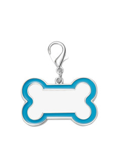 Médaille pour chien par sublimation (bord bleu, 3 x 4,5 cm)