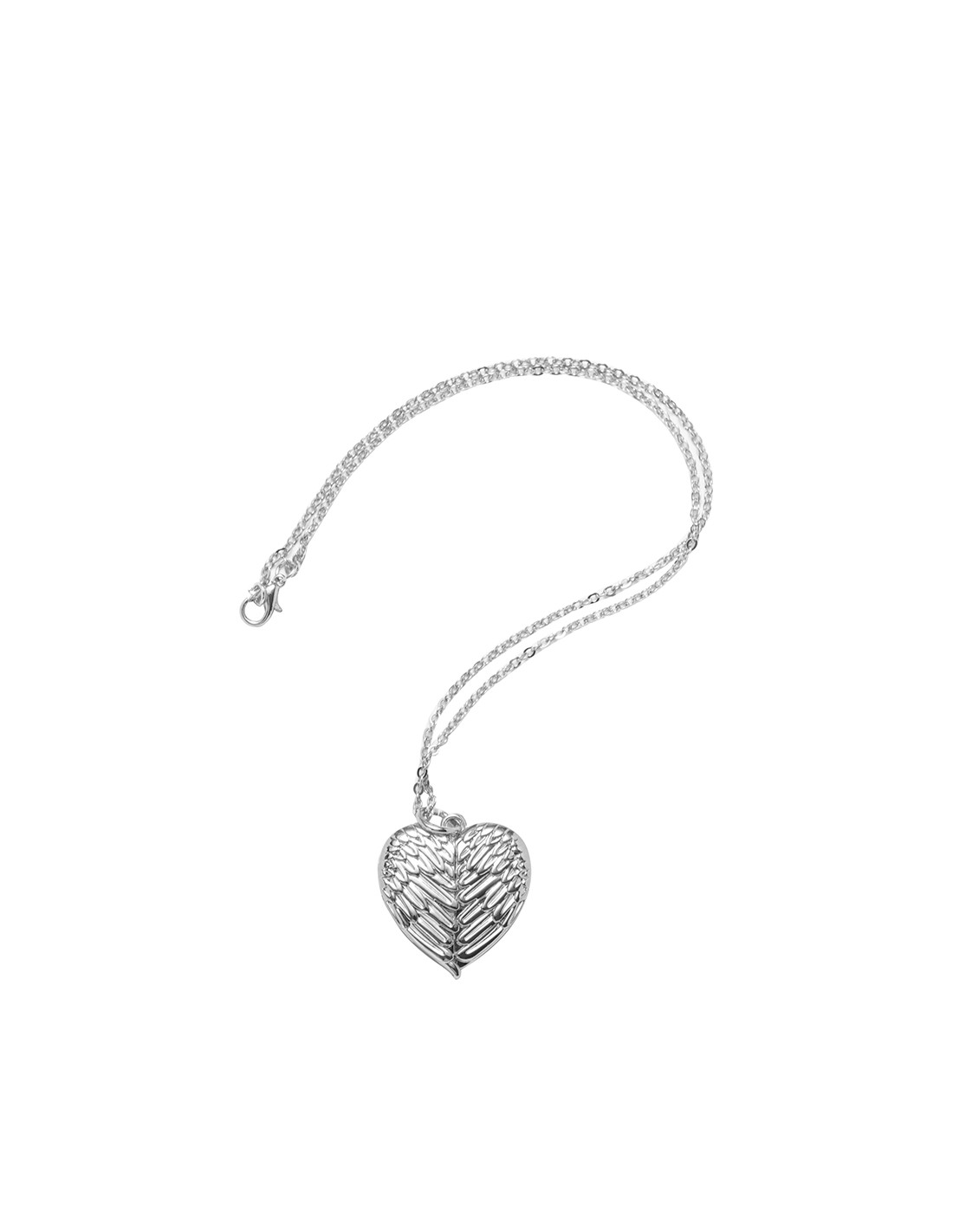 Collier coeur ailes d'ange (argent)