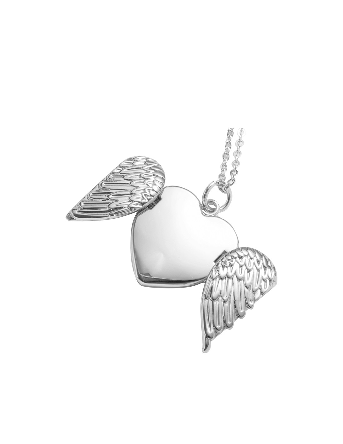 Collier coeur ailes d'ange (argent)