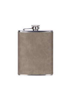 Flacon en acier inoxydable de 8 oz/240 ml avec couvercle en PU (gris foncé)