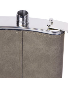 Flacon en acier inoxydable de 8 oz/240 ml avec couvercle en PU (gris foncé) 2