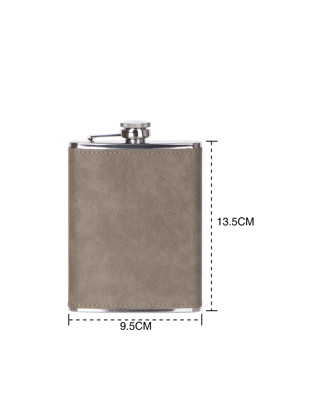 Flacon en acier inoxydable de 8 oz/240 ml avec couvercle en PU (gris foncé)