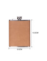 Flacon en acier inoxydable de 8 oz/240 ml avec couvercle en PU (marron clair)