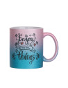 Tasse à paillettes à fond dégradé de 11 oz/330 ml (rose + bleu clair)