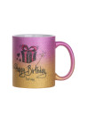 Tasse à paillettes à fond dégradé de 11 oz/330 ml (violet + or)