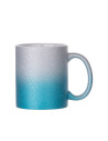 Tasse à paillettes à fond dégradé de 11 oz/330 ml (argent + bleu clair)