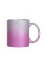 Tasse à paillettes à fond dégradé de 11 oz/330 ml (argent + violet)