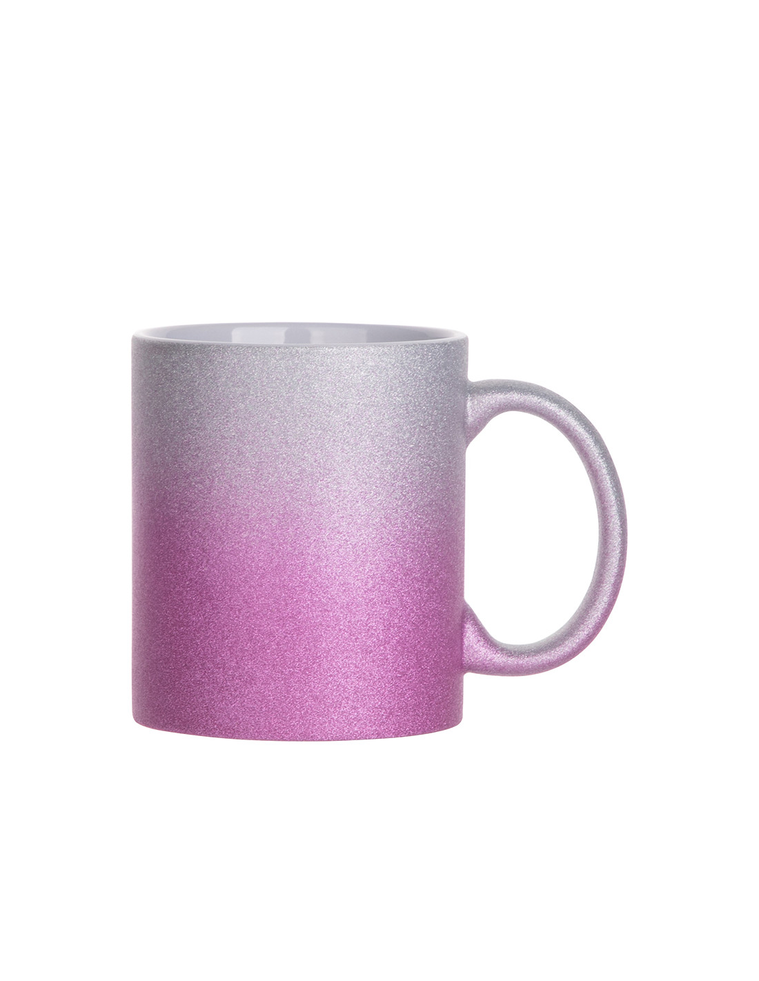 Tasse à paillettes à fond dégradé de 11 oz/330 ml (argent + violet)