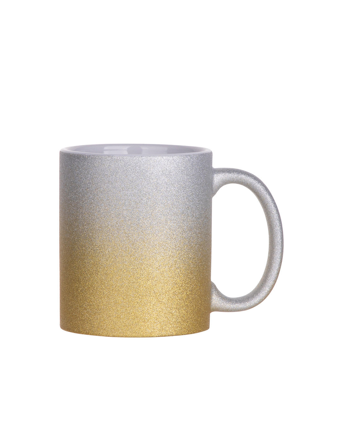 Tasse à paillettes à fond dégradé de 11 oz/330 ml (argent + or)