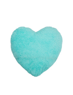 Housse de coussin en peluche mélangée en forme de cœur (blanc et vert, 40 x 40 cm)                               