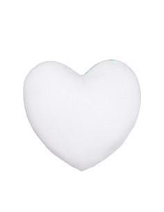 Housse de coussin en peluche mélangée en forme de cœur (blanc et vert, 40 x 40 cm)                                2