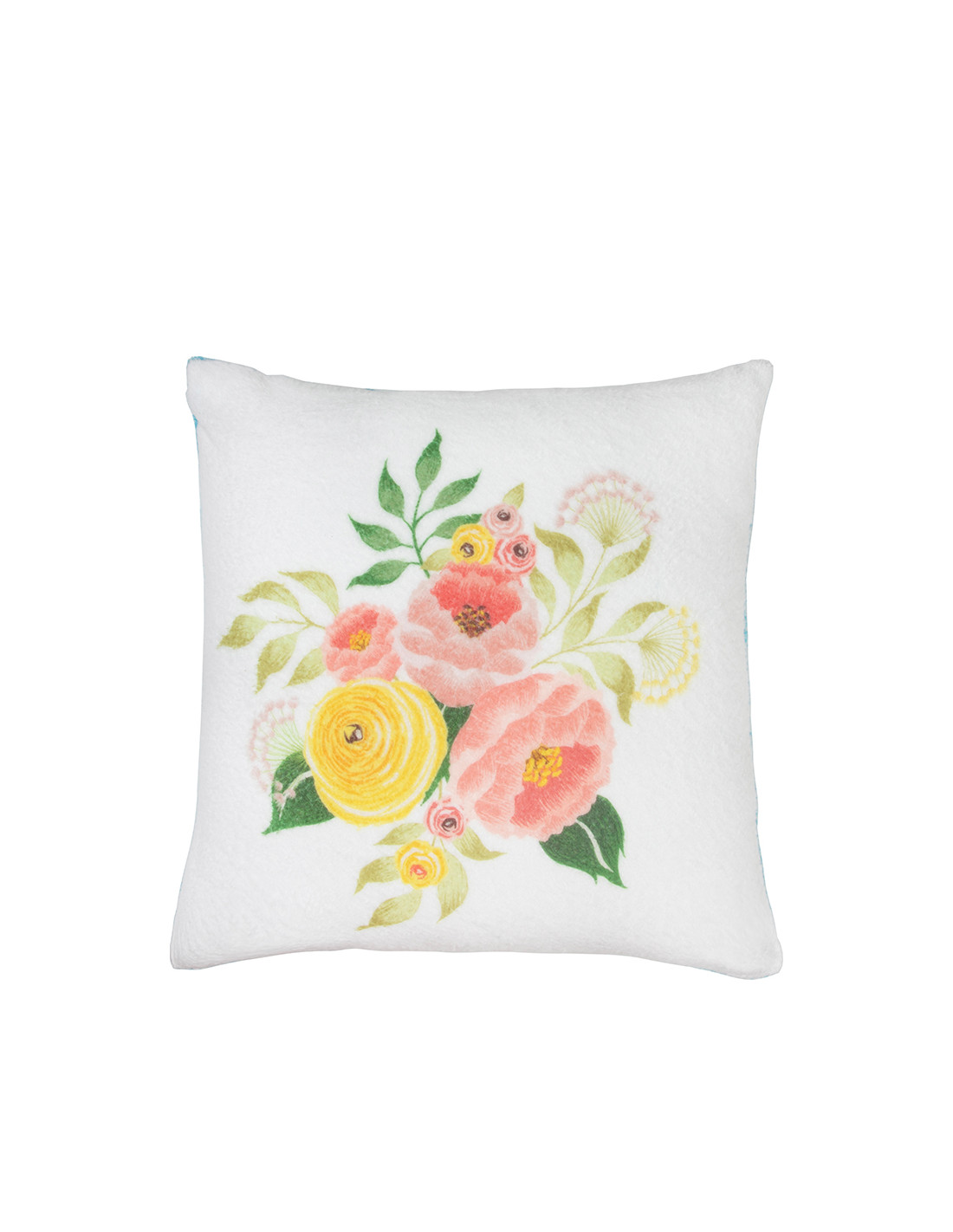 Housse de coussin carrée en peluche mélangée (blanc avec blanc, 40 x 40 cm)                               