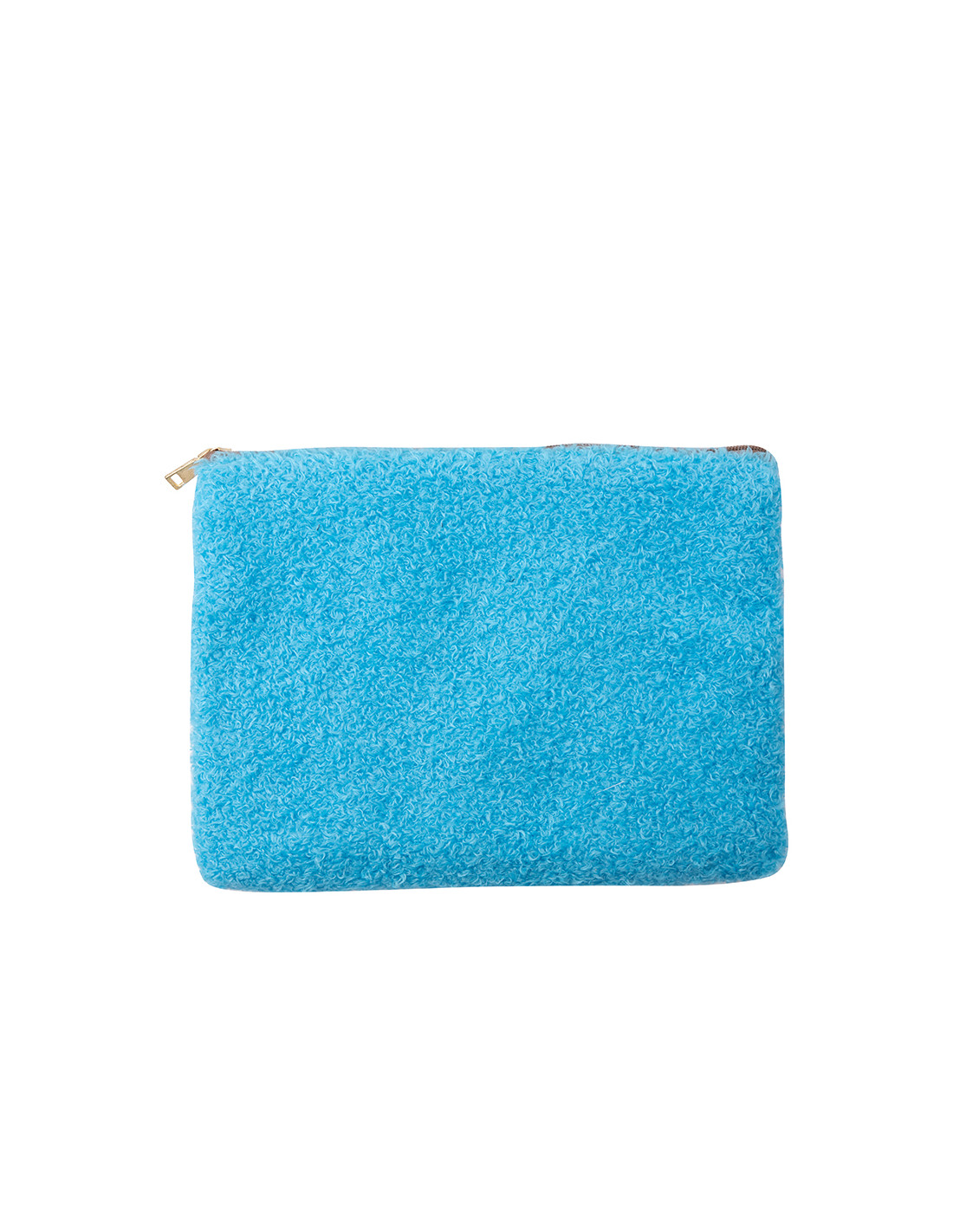 Crayon en peluche mélangé/étui de maquillage (blanc/bleu clair)