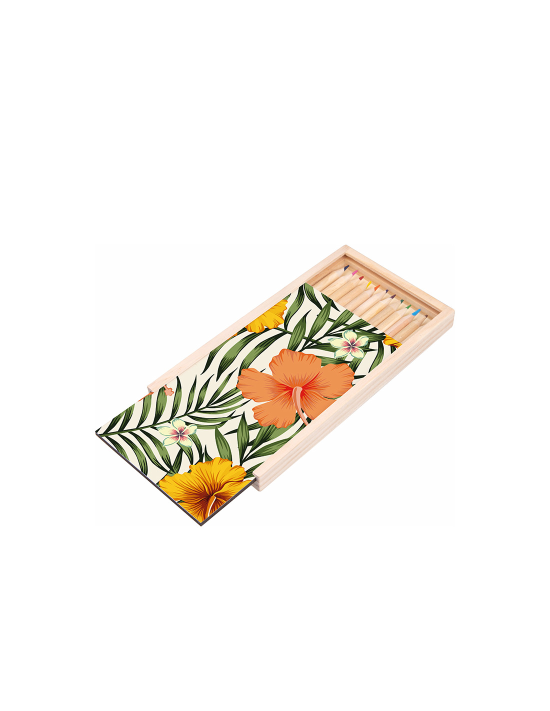 Boîte de rangement pour stylos de couleur avec insert HB (stylo 12 pièces)