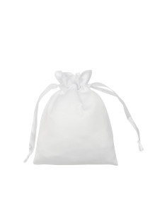 Sac à cordon en satin blanc (15*19 cm) 2