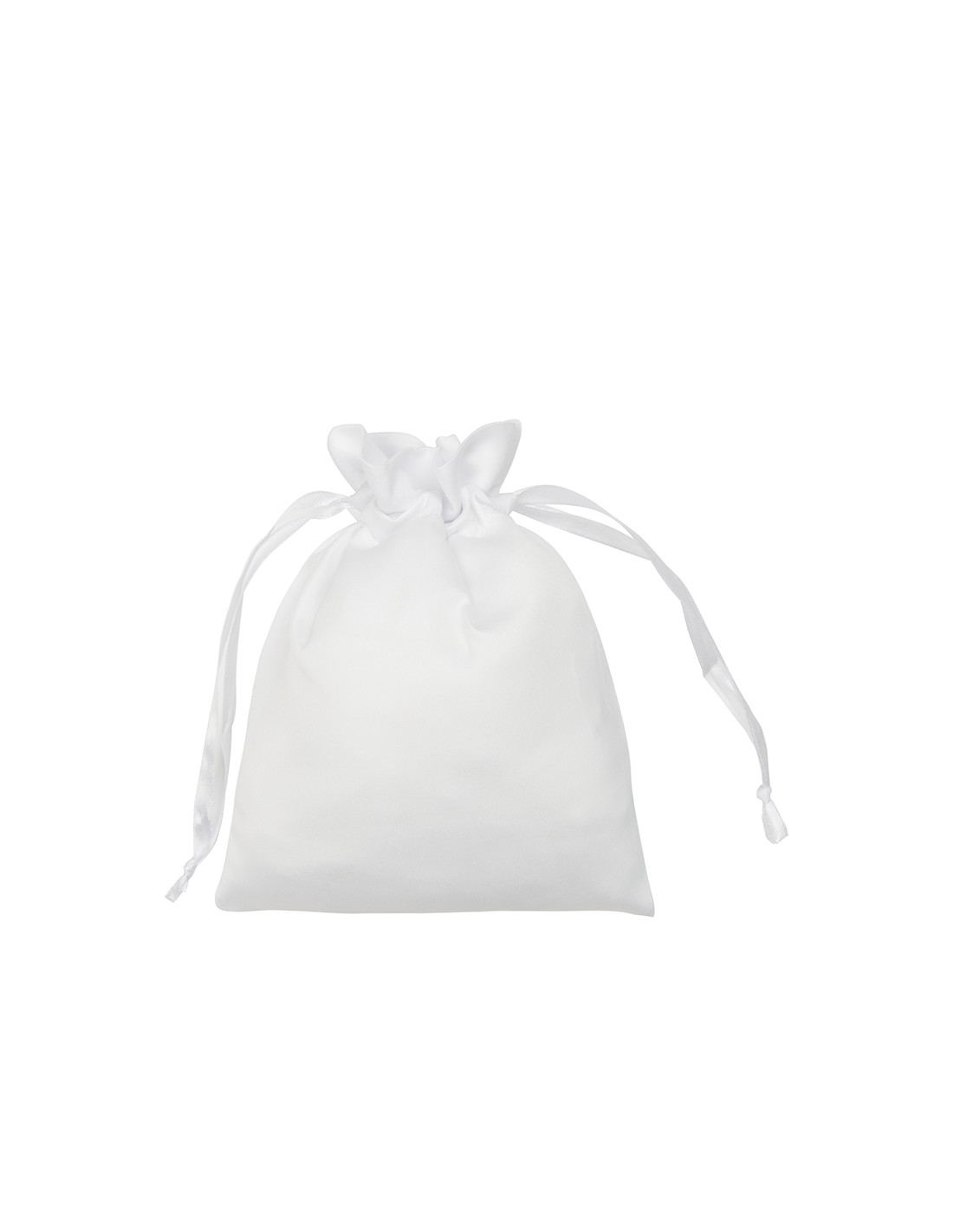 Sac à cordon en satin blanc (15*19 cm)