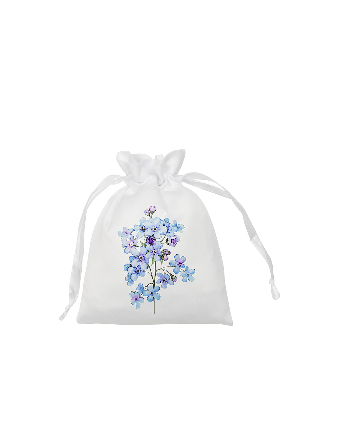Sac à cordon en satin blanc (15*19 cm)