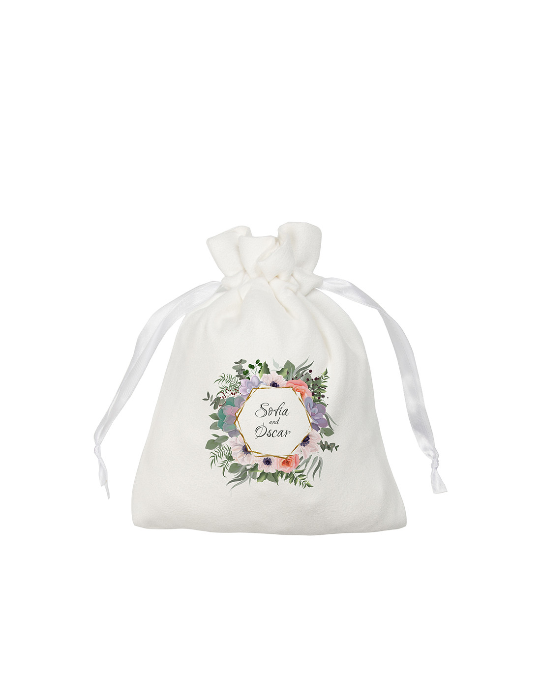 Sac à cordon en peluche double face (15*19 cm)
