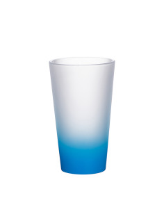 Tasse en verre de 17 oz (dégradé de couleur bleu clair)