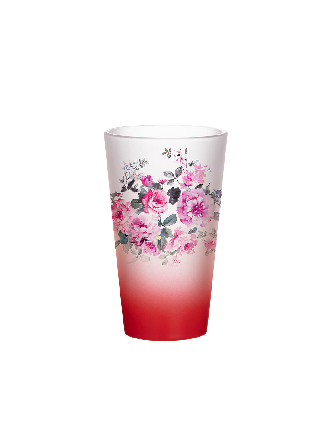 Tasse en verre de 17 oz (dégradé de couleur rouge)