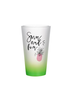 Tasse en verre de 17 oz (dégradé de couleur vert) 2