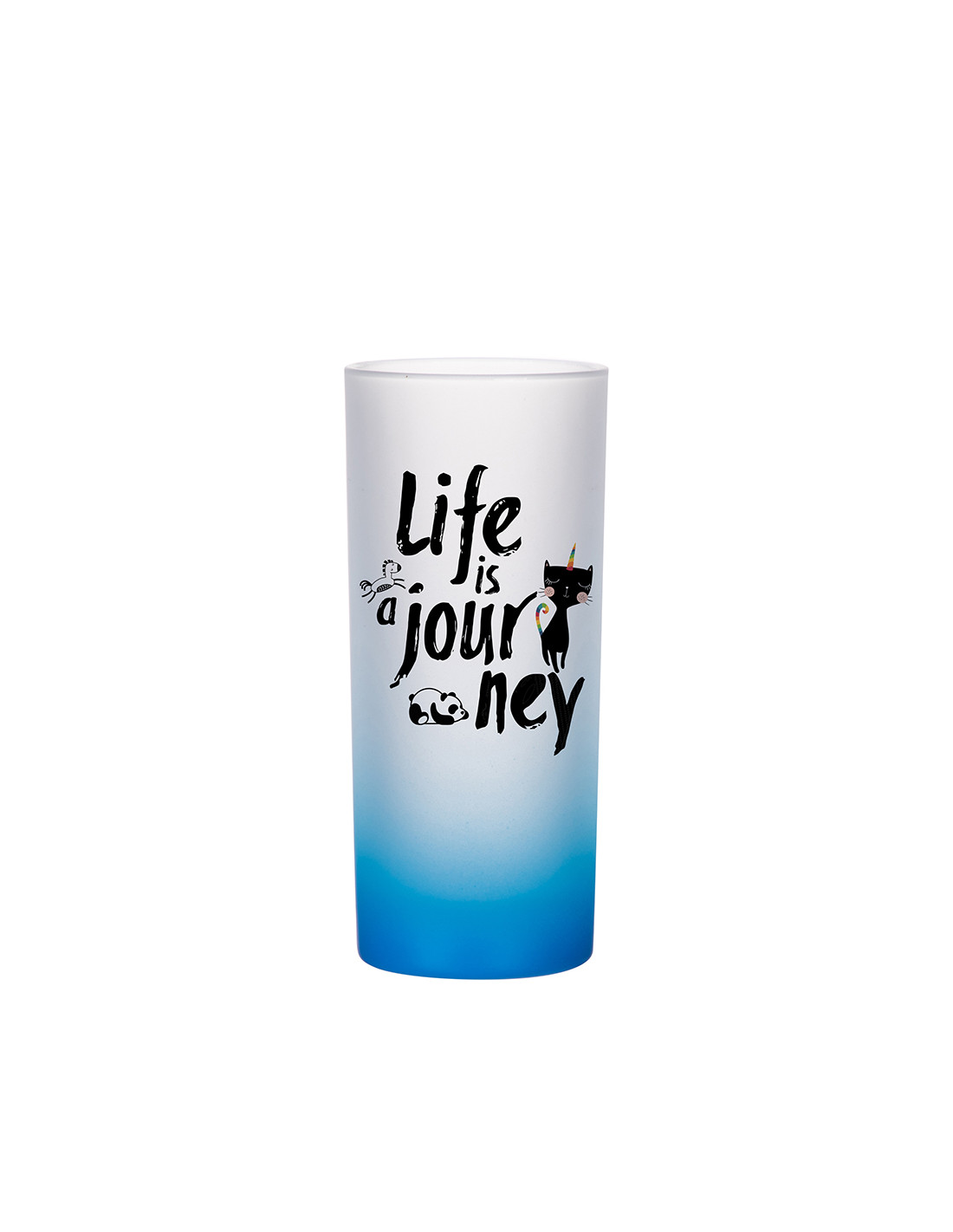 Tasse en verre de 10 oz (dégradé de couleur bleu clair)
