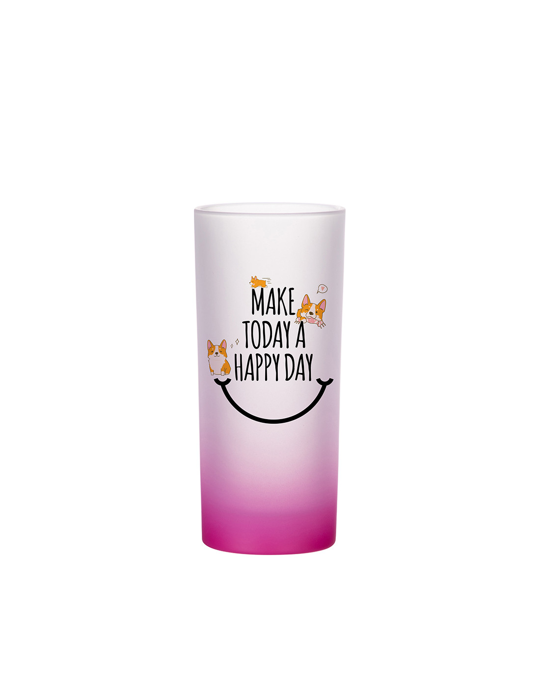 Tasse en verre de 10 oz (dégradé de couleur rose rouge)