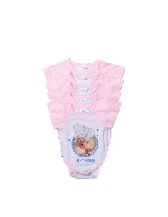 Combinaison bébé manches courtes Raglan M (rose, 3-6M)