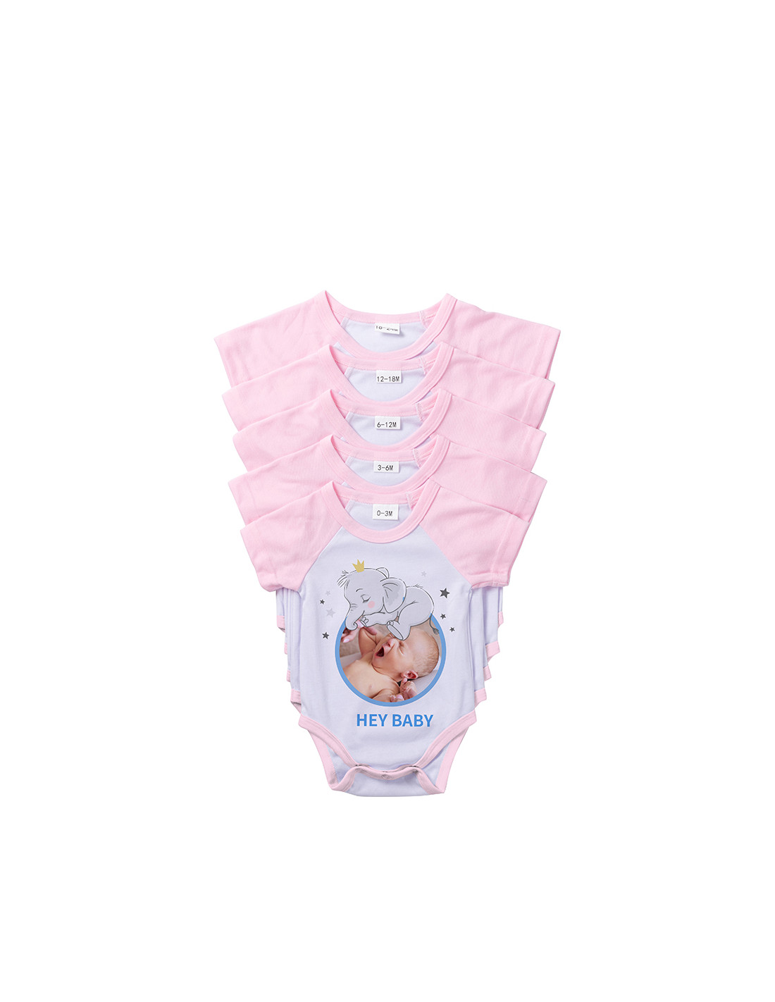 Combinaison bébé manches courtes Raglan M (rose, 3-6M)