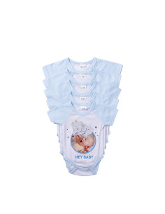 Combinaison bébé manches courtes Raglan M (bleu clair, 3-6M)
