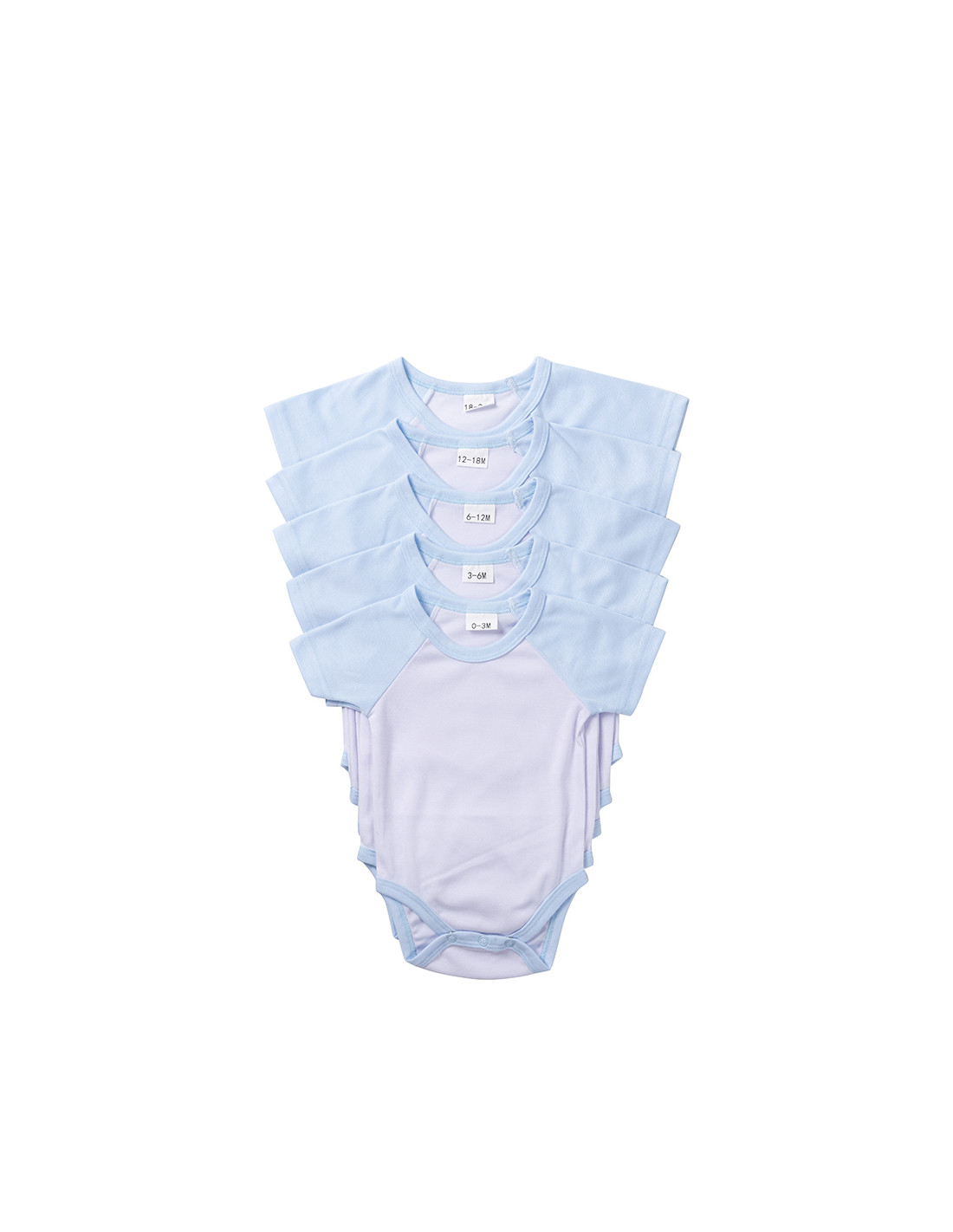 Combinaison bébé manches courtes Raglan XL (bleu clair, 12-18 mois)