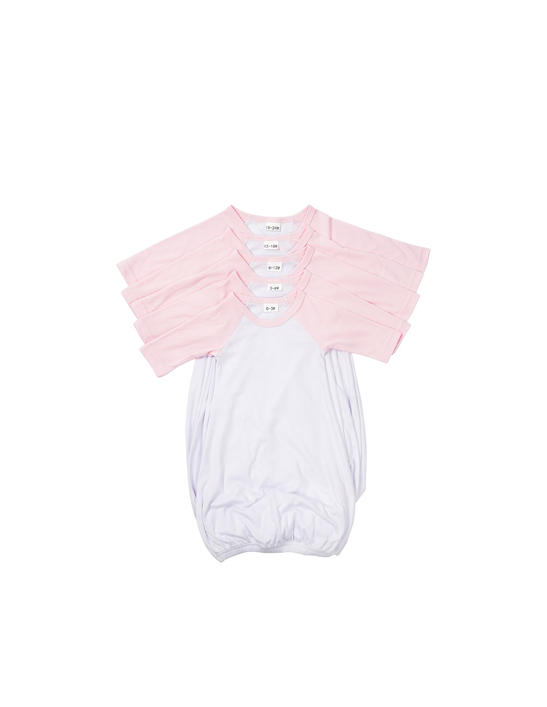 Chemise de nuit bébé manches longues Raglan L (rose, 6-12M)