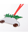 Ornement en métal de voiture de Noël de 3 po
