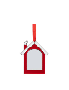 Ornement en métal maison en pain d'épice rouge de 3 po